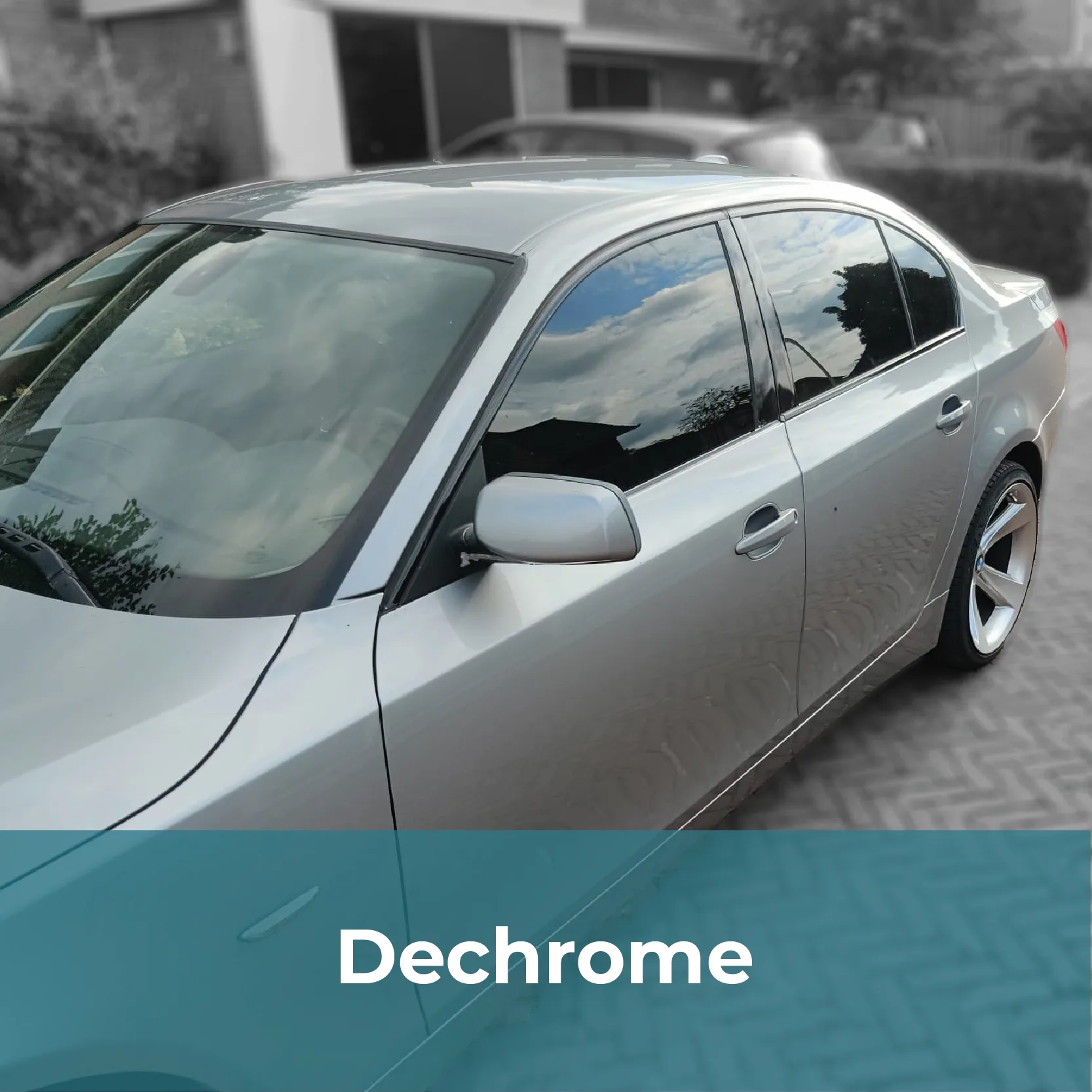 dechrome, bmw, ontchromen, de-chrome, chrome weghalen, zwart maken auto, signklus