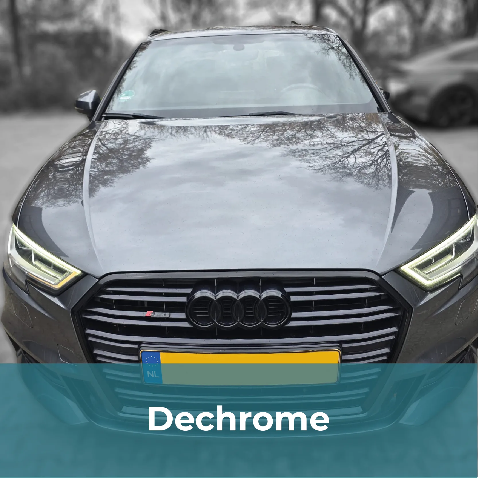 auto dechrome, car, ontchromen, sierlijsten wrappen, audi, bmw, mercedes, volvo, chrome delete